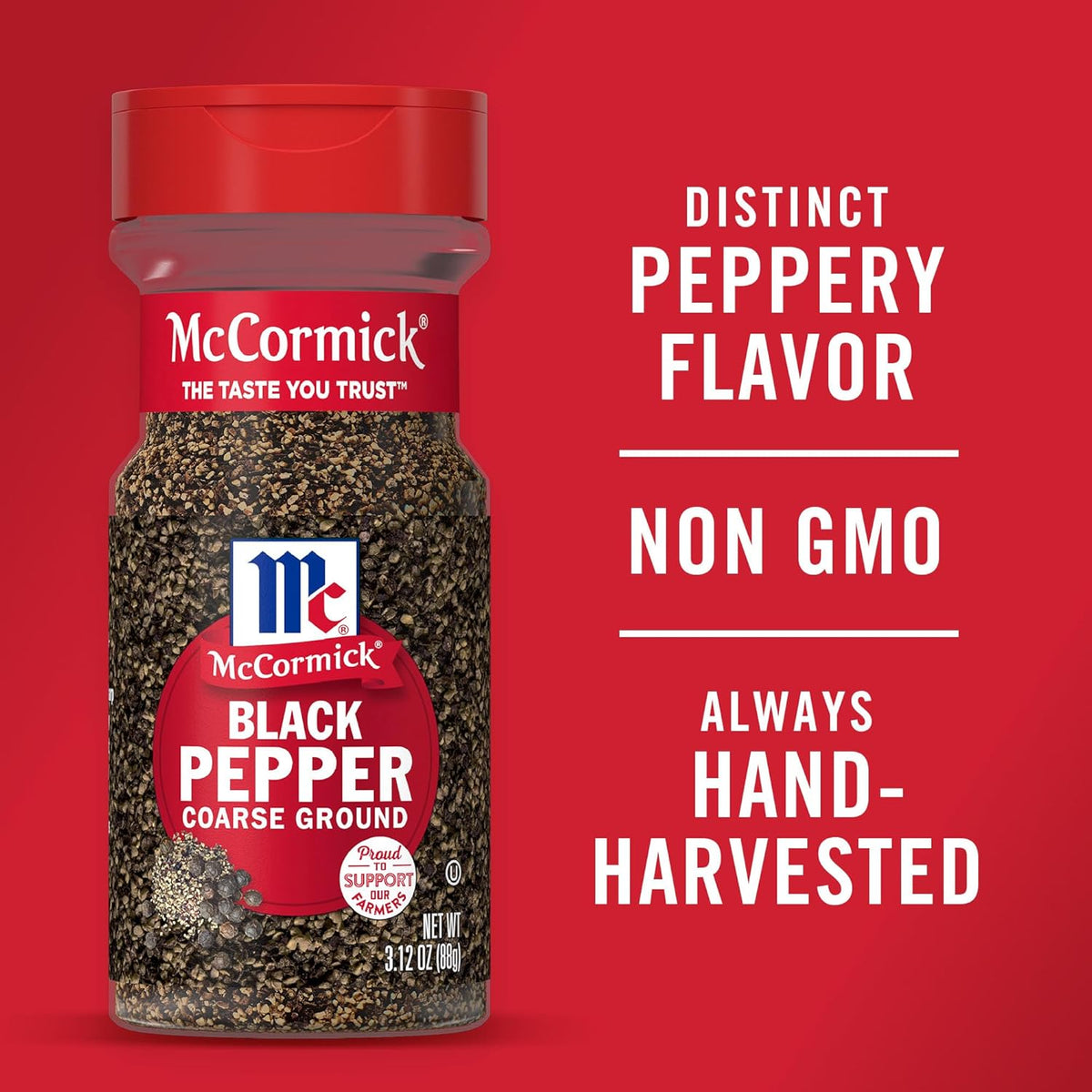 McCormick Coarse Ground Black Pepper – Recycled Bottle Coarse Pepper for Intentional, Less-Is-More Cooking