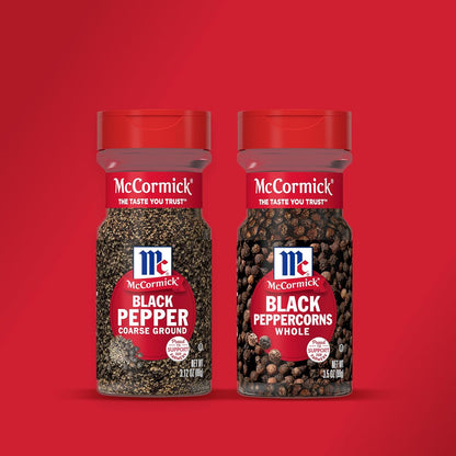 McCormick Coarse Ground Black Pepper – Recycled Bottle Coarse Pepper for Intentional, Less-Is-More Cooking