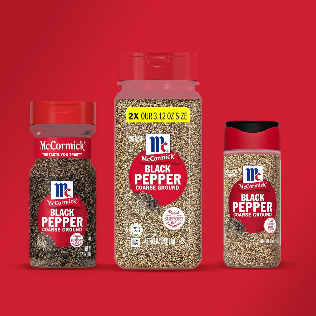 McCormick Coarse Ground Black Pepper – Recycled Bottle Coarse Pepper for Intentional, Less-Is-More Cooking