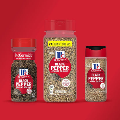 McCormick Coarse Ground Black Pepper – Recycled Bottle Coarse Pepper for Intentional, Less-Is-More Cooking