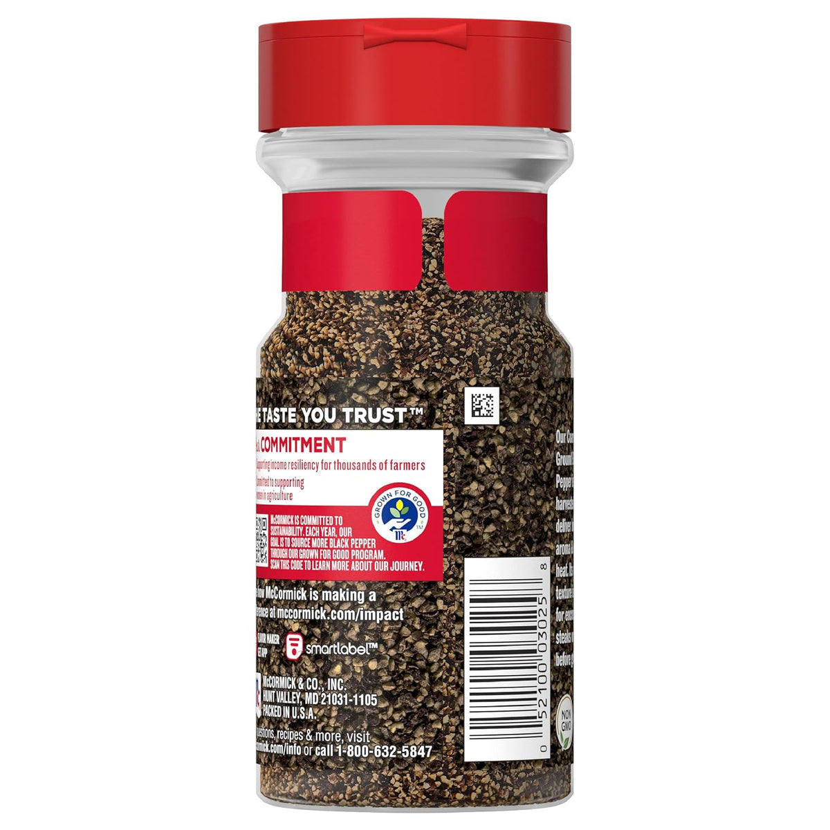 McCormick Coarse Ground Black Pepper – Recycled Bottle Coarse Pepper for Intentional, Less-Is-More Cooking