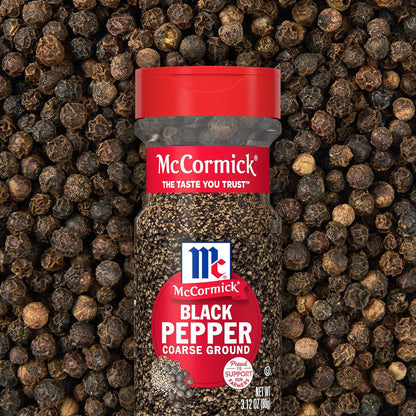 McCormick Coarse Ground Black Pepper – Recycled Bottle Coarse Pepper for Intentional, Less-Is-More Cooking