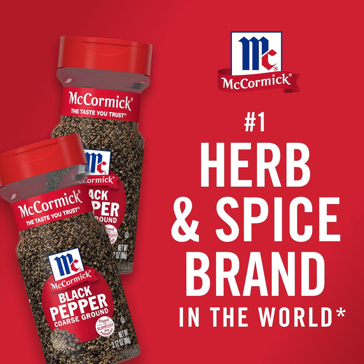 McCormick Coarse Ground Black Pepper – Recycled Bottle Coarse Pepper for Intentional, Less-Is-More Cooking