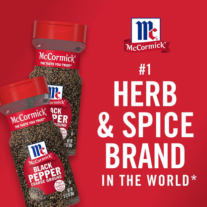 McCormick Coarse Ground Black Pepper – Recycled Bottle Coarse Pepper for Intentional, Less-Is-More Cooking