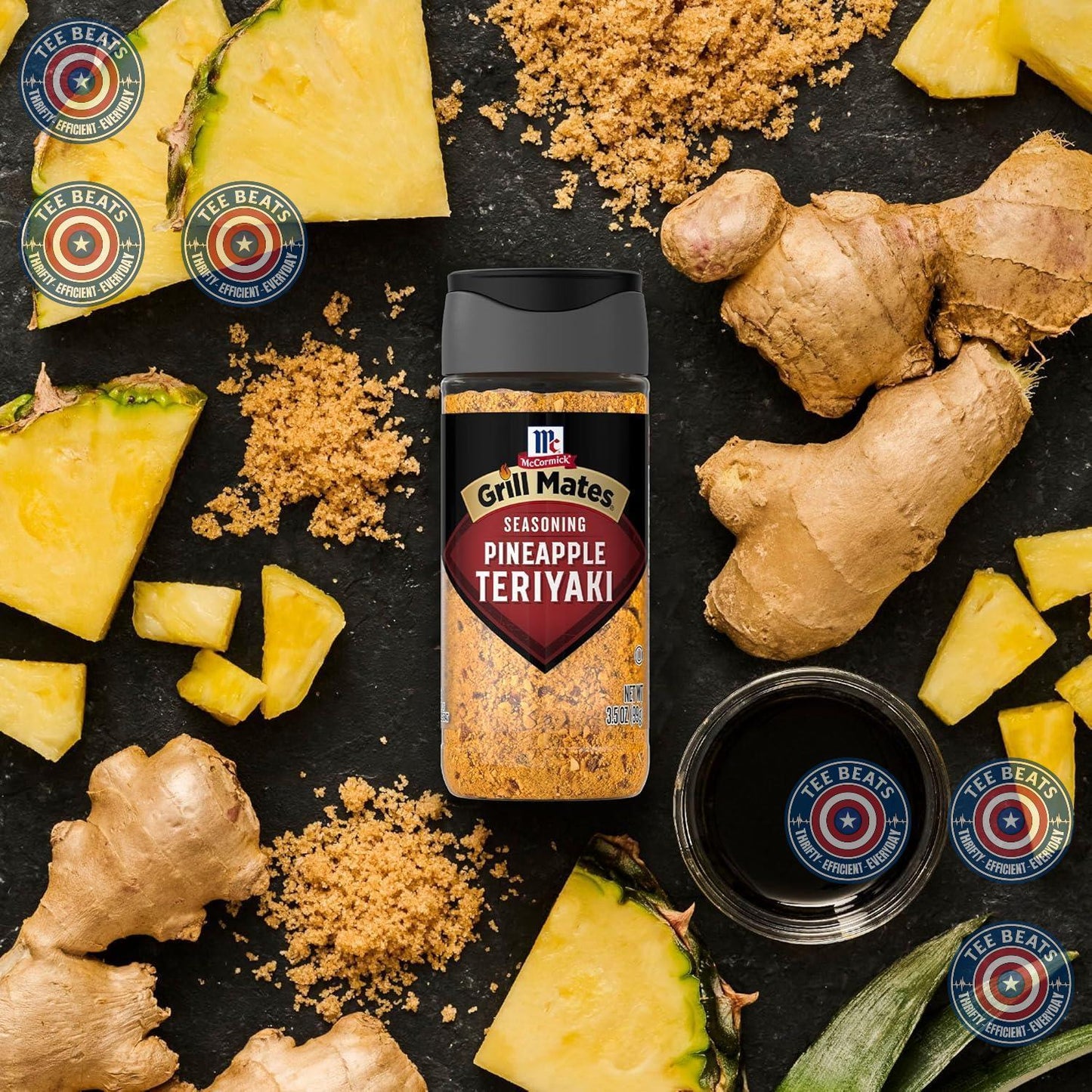 McCormick Grill Mates Pineapple Teriyaki Grilling Seasoning for Camping Trips and Deck Cookouts, Shake-On Teriyaki Flavor for Meat and Veggies