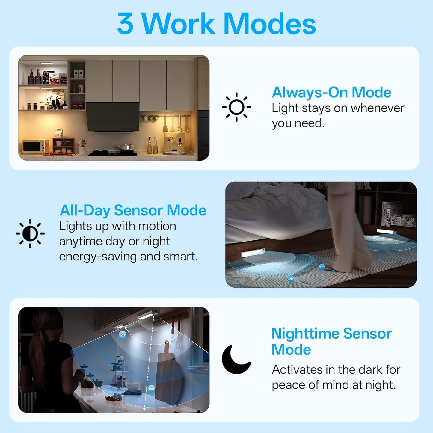 MCGOR Under Cabinet Lighting – Cozy Bedroom Accent Light, Dimmable Warm LED Bar for Nighttime Ambiance