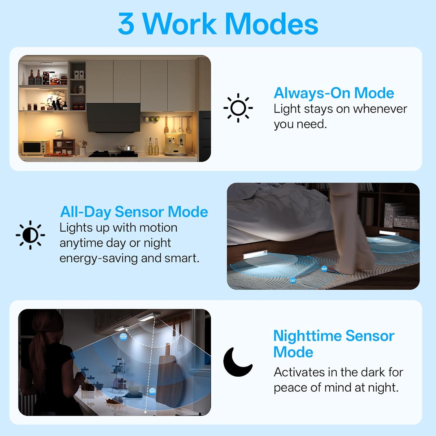 MCGOR Under Cabinet Lighting – Cozy Bedroom Accent Light, Dimmable Warm LED Bar for Nighttime Ambiance