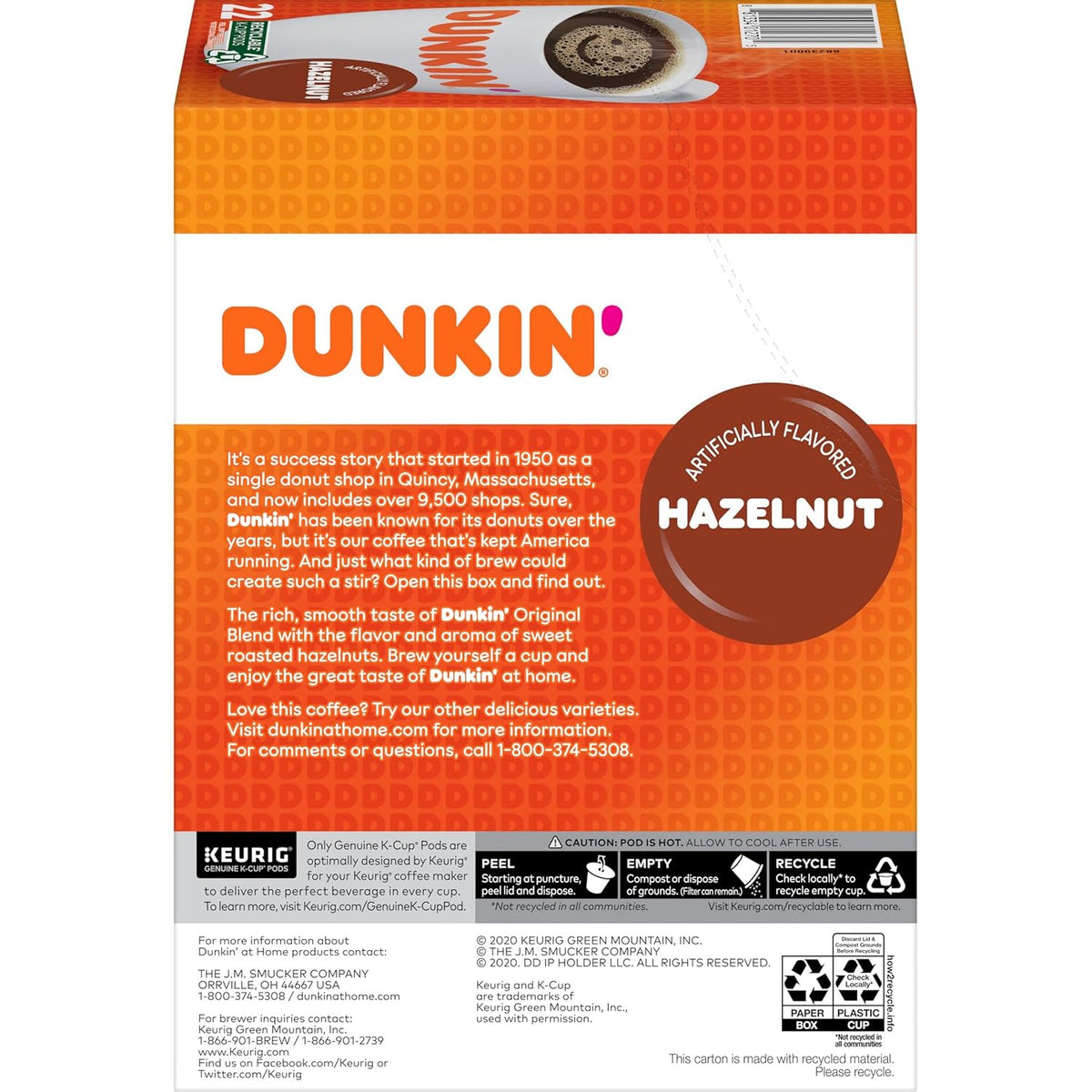 medium roast arabica coffee with artificial hazelnut flavoring
