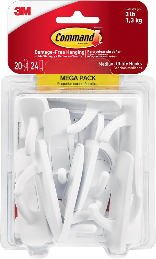 medium-weight utility hook design rated for everyday items like coats, hats, and keys