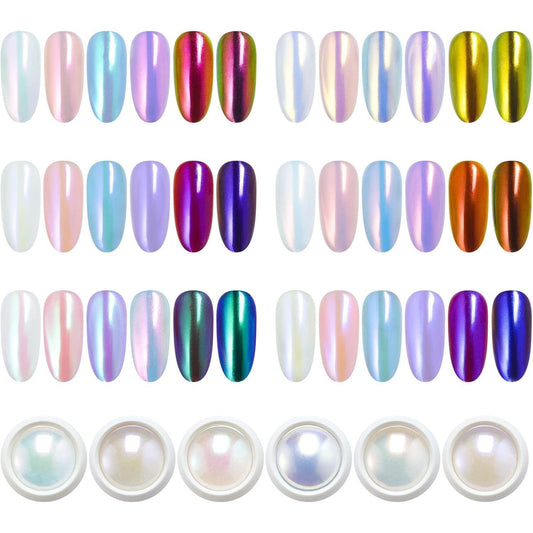 metallic mirror-effect finish for high-shine nail art