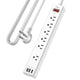 10 Ft - White(6 Outlets)