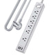 10 Ft - Grey(6 Outlets)