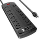 6 Ft - Black(12 Outlets)
