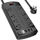 6 Ft - Black(8 Outlets)