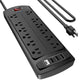 10 Ft - Black(12 Outlets)