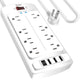 10 Ft - White(8 Outlets)