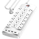 10 Ft - White(18 Outlets)