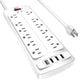 6 Ft - White(12 Outlets)