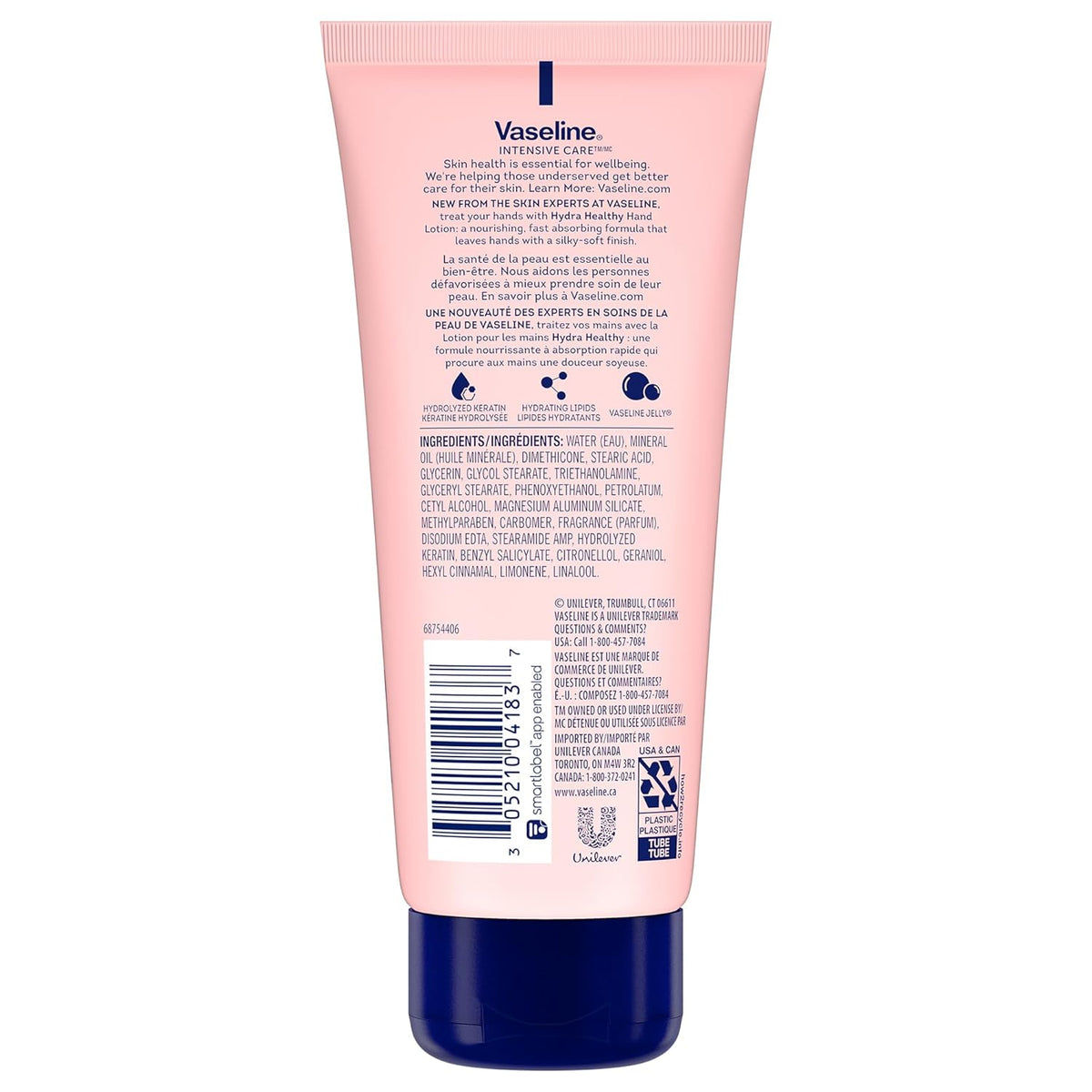 micro-droplets of vaseline healing jelly to lock in moisture and protect the skin barrier