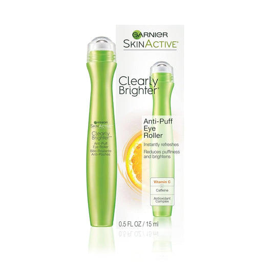 micro-stimulating roll-on metal ball applicator for cooling, de-puffing massage effect