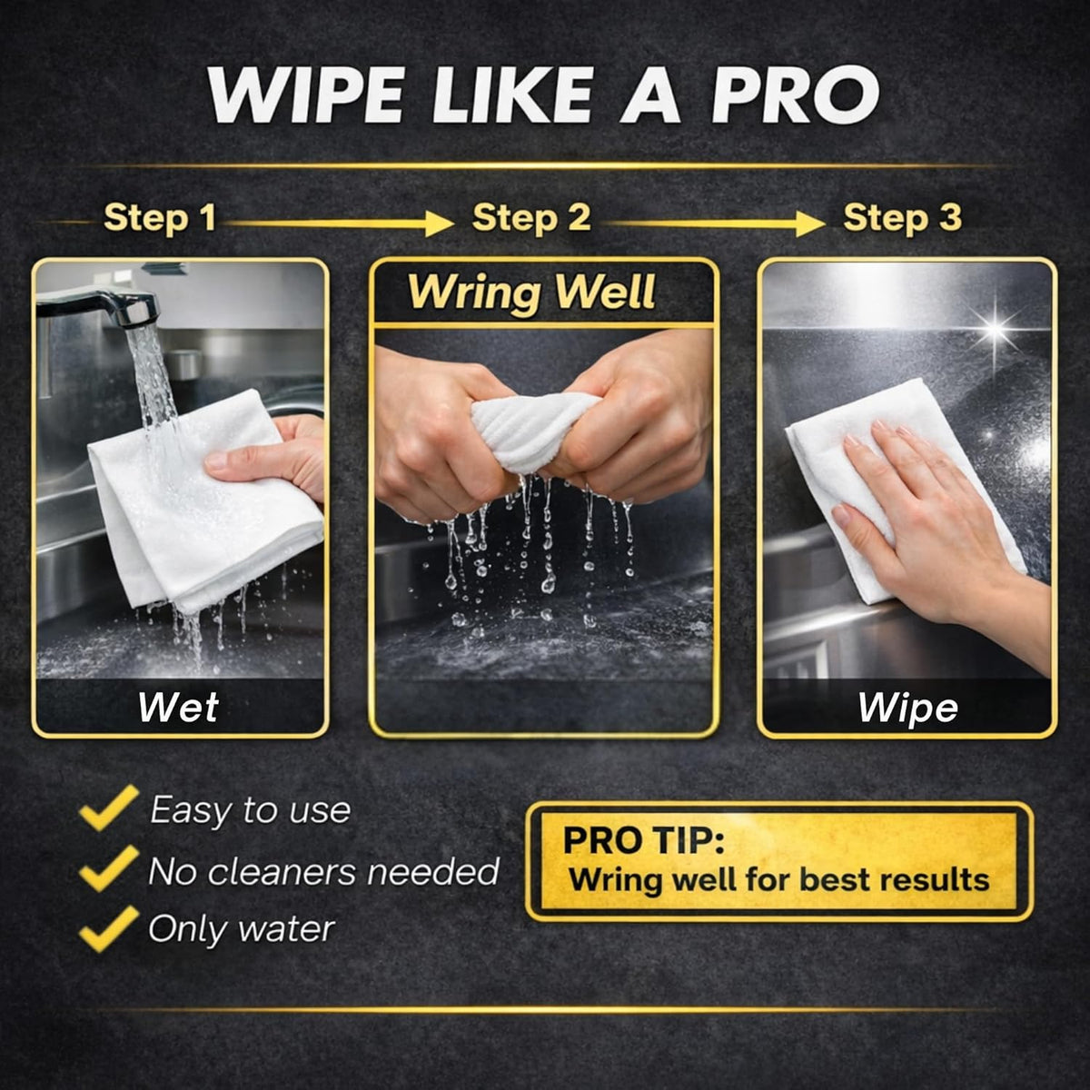 microfiber weave at 130 gsm for absorbency without linting