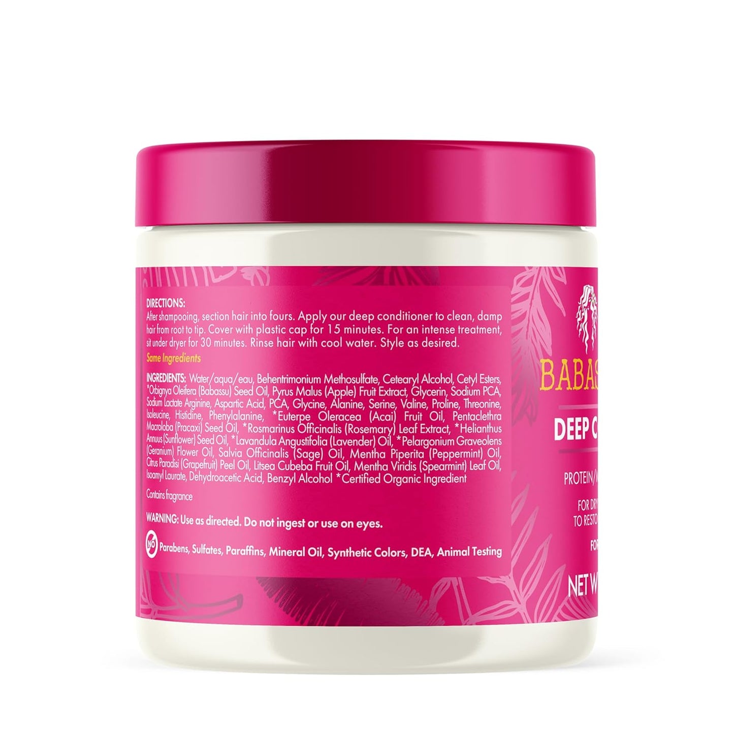 Mielle Organics Babassu & Mint Deep Conditioner with Protein – Self-Care Hair Ritual for Curly, Coily & Natural Hair, Restorative Spa Treatment at Home