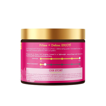 Mielle Organics Pomegranate & Honey Curl Cream - Self-Care Wash Day Ritual for Type 4 Coily Hair - Hydrates and Defines While You Unwind