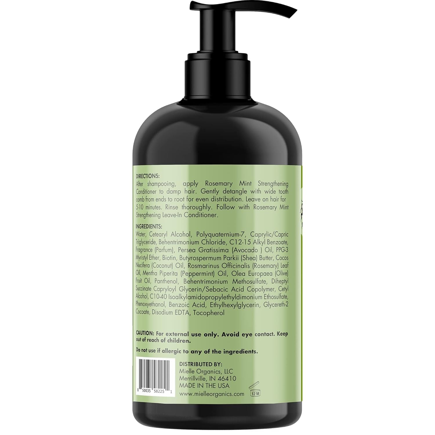 Mielle Organics Rosemary Mint Strengthening Hair Conditioner – Biotin-Infused Self-Care Ritual for Curly, Coily & Textured Hair, 12 oz