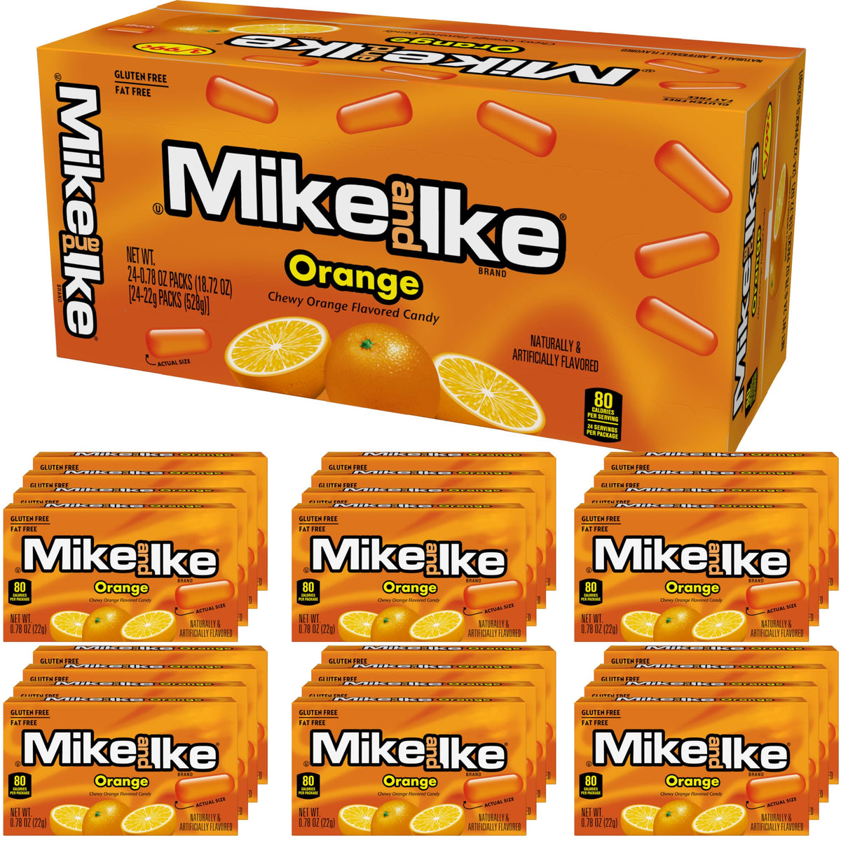 Mike and Ike Orange Candy, 0.78 Ounce Box (Pack of 24)