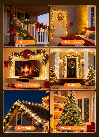 Minetom Clear Christmas Lights – Pergola and Gazebo Backyard Ambiance, Linkable Weatherproof