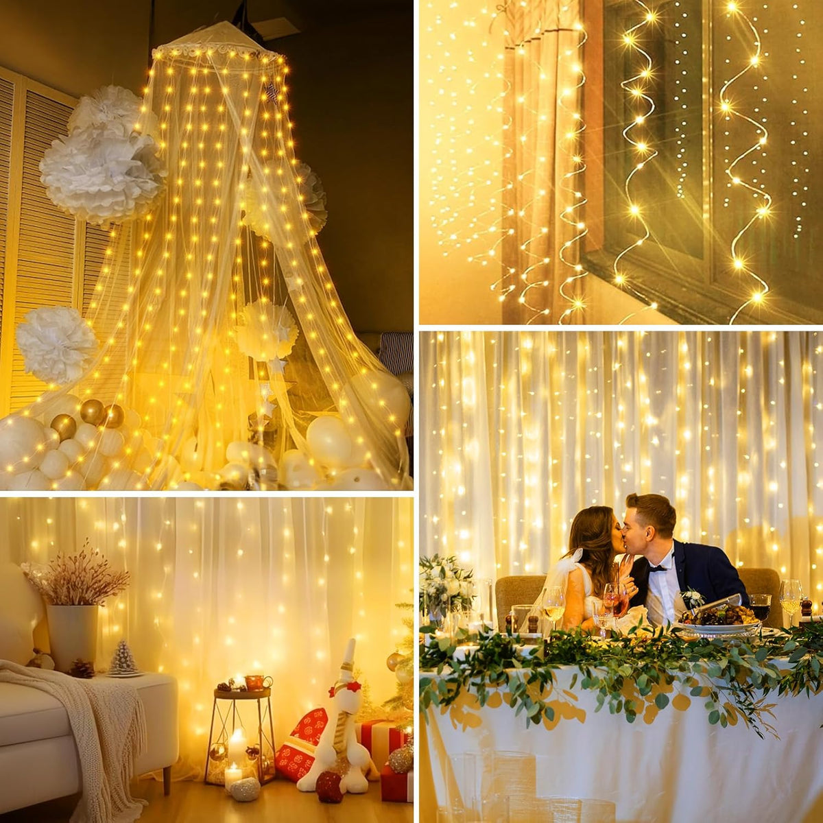 Minetom Fairy Curtain Lights for Kids Room and Playroom – Auto-Off Timer, No Flame, Pet and Toddler Safe