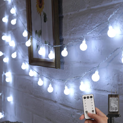 Minetom Globe String Lights – Housewarming Gift for Couples & New Homeowners, 33ft 100 LED Warm White Plug-in Fairy Lights with Remote