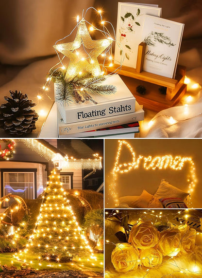 Minetom Twinkle Fairy Lights – Safe Kids Room Decor with Low-Heat LED, 33 ft Warm White String Lights with Remote and Timer