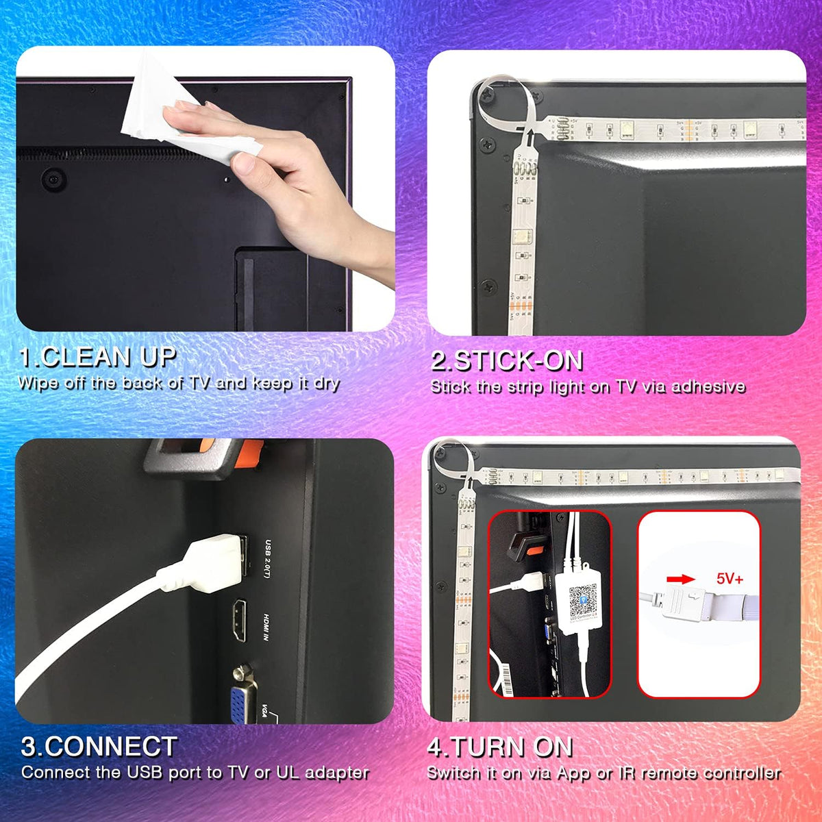 MINGER RGB TV Light Strip – Christmas & Birthday Gift for Gamers, Movie Buffs & Tech Lovers