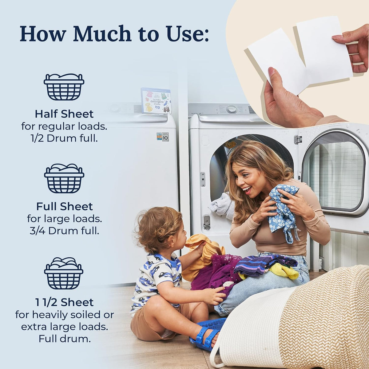 Miss Mouth's Messy Eater Travel Laundry Detergent Sheets for Hotels and Airbnbs, TSA Friendly Size