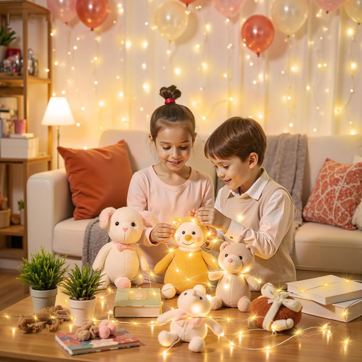 Mlambert Rechargeable Twinkle Lights Warm White – Romantic Valentine's Day Gift for Couples, Battery Operated String for Anniversary Date Night