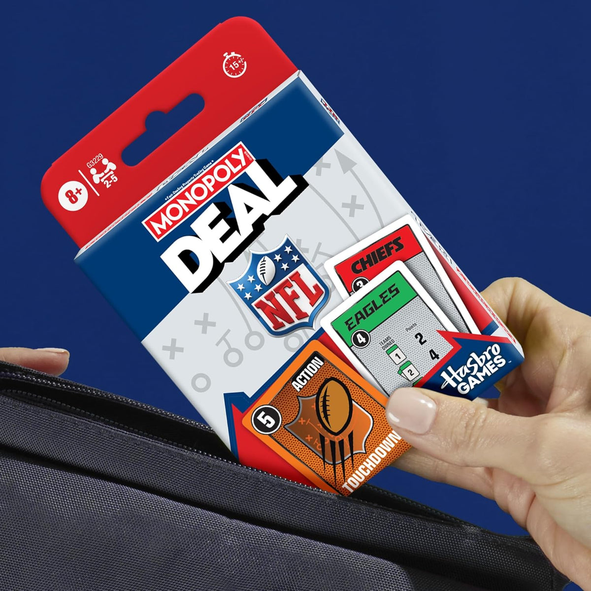 Monopoly Deal NFL Edition – Safe Family Card Game for Kids Ages 8+ and Parents in the Playroom