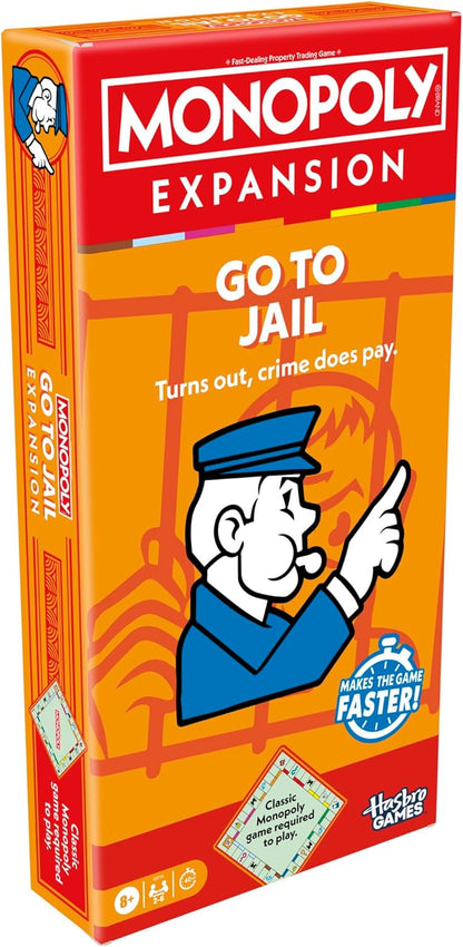 Monopoly Go to Jail Expansion – Safe Indoor Activity for Playroom and Family Game Nights, Ages 8+, 2-6 Players
