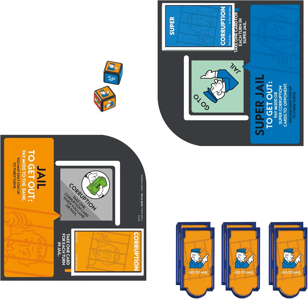 Monopoly Go to Jail Expansion – Safe Indoor Activity for Playroom and Family Game Nights, Ages 8+, 2-6 Players