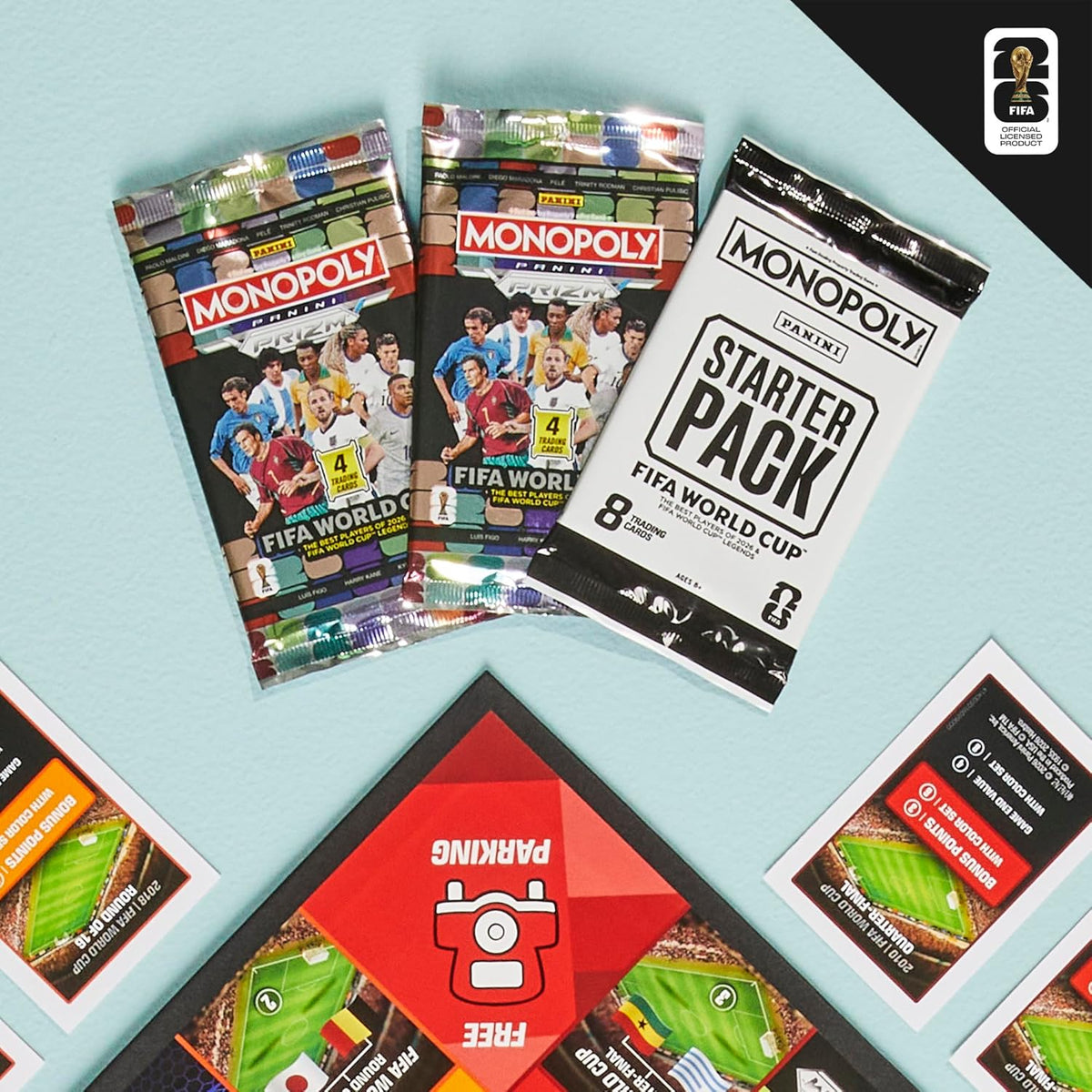 Monopoly Panini Prizm: FIFA World Cup Board Game – Hobby Collection Upgrade for Collector Hobby Rooms and Display Shelves