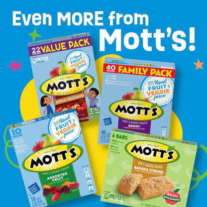 Mott's Halloween Fruit Snacks for Kids – Gluten Free Animal Shaped Goody Bag Stuffer, 40 Pouch Family Pack