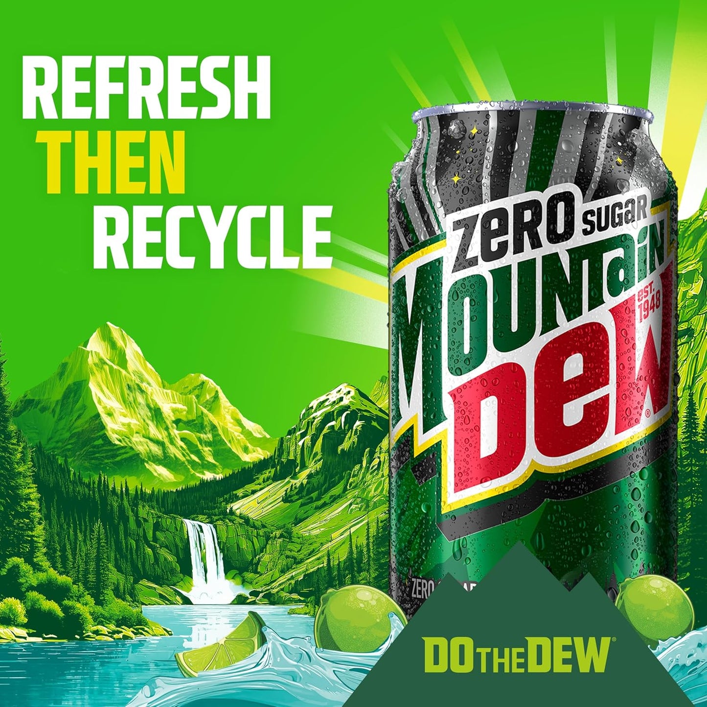 Mountain Dew Zero Sugar Soda – Caffeinated Citrus Cans for Long Gaming Sessions and Esports Focus, 12 Pack