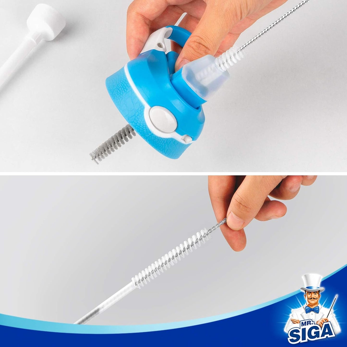 MR.SIGA 5 Pack Bottle Brush Set for Baby Bottles, Sippy Cups & Feeding Accessories, Nursery Safe Cleaning Tools