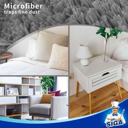 MR.SIGA Microfiber Duster – Home Office Desk and Keyboard Cleaning Tool for Focused Remote Work