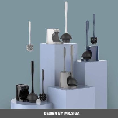 MR.SIGA Toilet Plunger and Brush Set – Housewarming Gift for New Homeowners and Apartment Dwellers