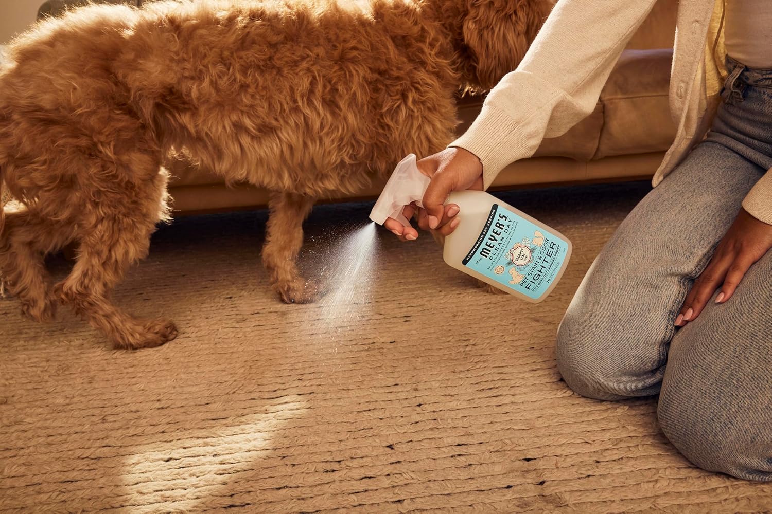 Mrs. MEYER'S CLEAN DAY Pet Stain & Odor Fighter – Kid-Safe Carpet Spray for Family Mudrooms