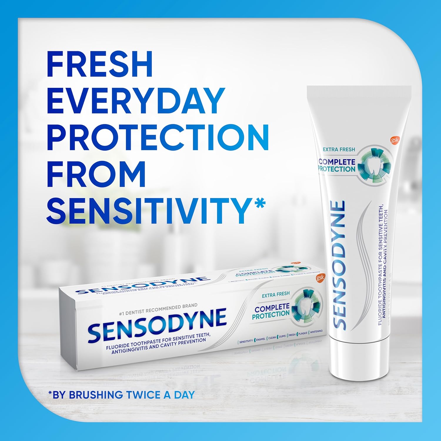 multi-benefit formula addressing sensitivity, gingivitis, cavities, enamel strength, whitening, and fresh breath simultaneously