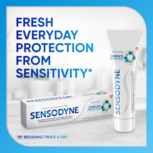 multi-benefit formula addressing sensitivity, gingivitis, cavities, enamel strength, whitening, and fresh breath simultaneously