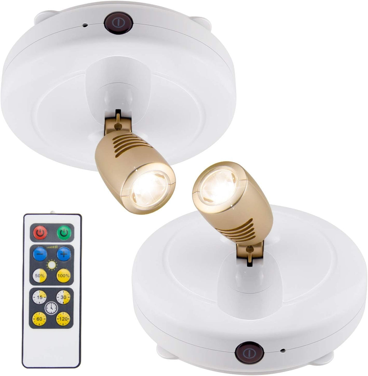 multi-directional swivel head (up/down, left/right adjustment)