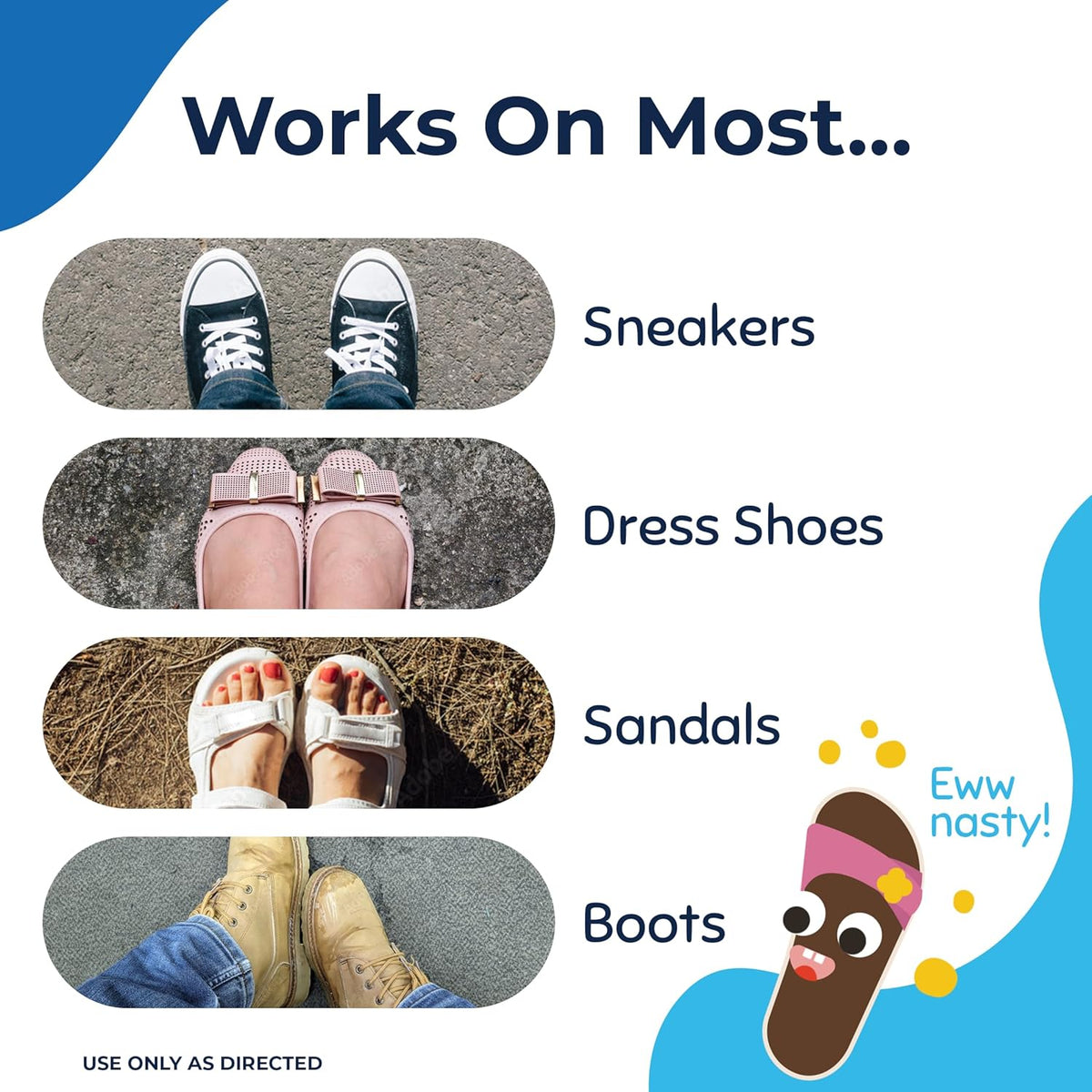 multi-pack value option (2-pack and 30-pack) for households with multiple messy shoe-wearers